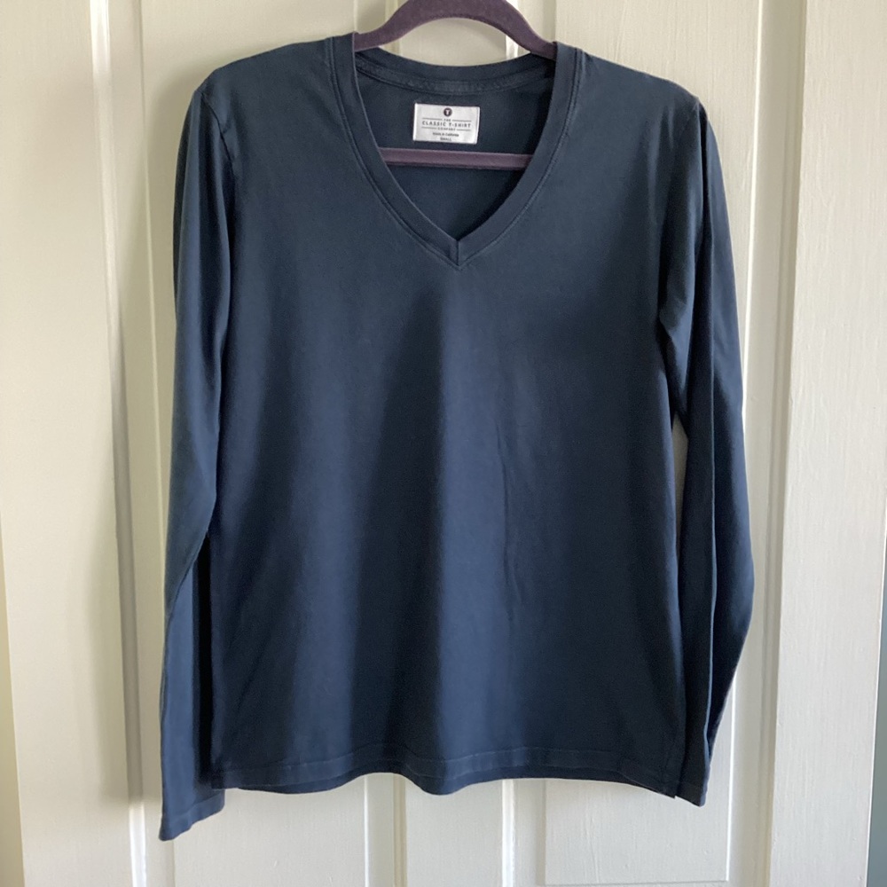 Navy Blue V Neck Tee by Classic T-Shirt Company